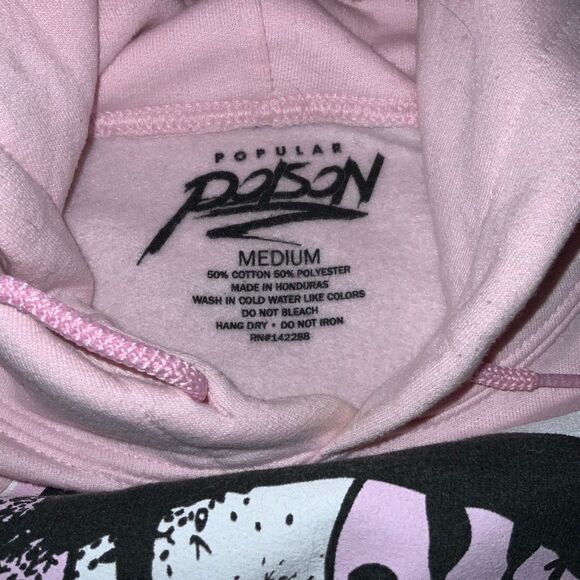 Popular Poison Trippy Vibes Smiles hoodie pink M - Picture 4 of 4